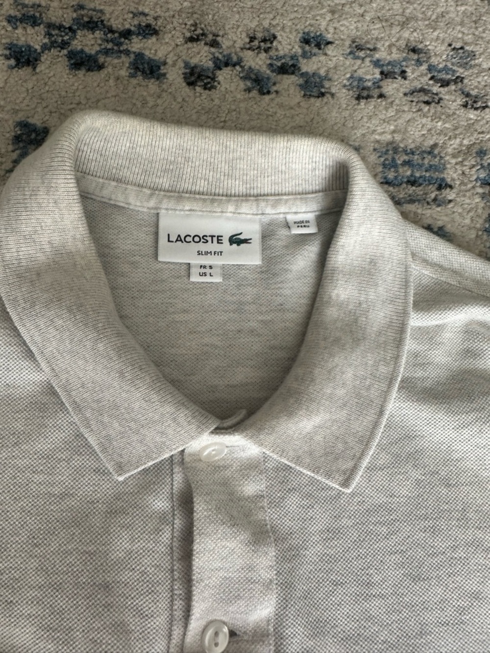Lacoste L.12.12 Slim Fit Piqué Polo Maroon size Large (Excellent) w/ Free gray - Picture 7 of 11